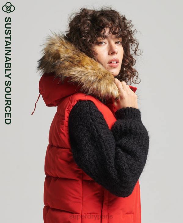 Superdry femmes gilet ella D64Z5534 vêtements rouge