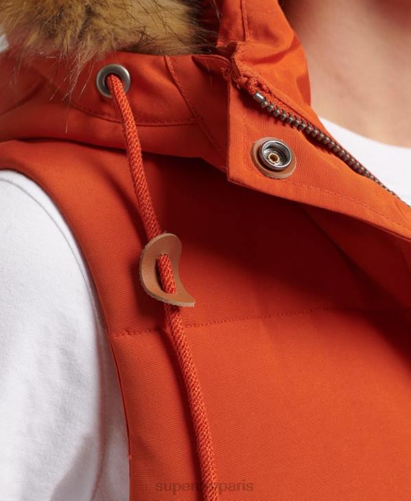 Superdry femmes gilet en fausse fourrure everest D64Z3592 vêtements orange