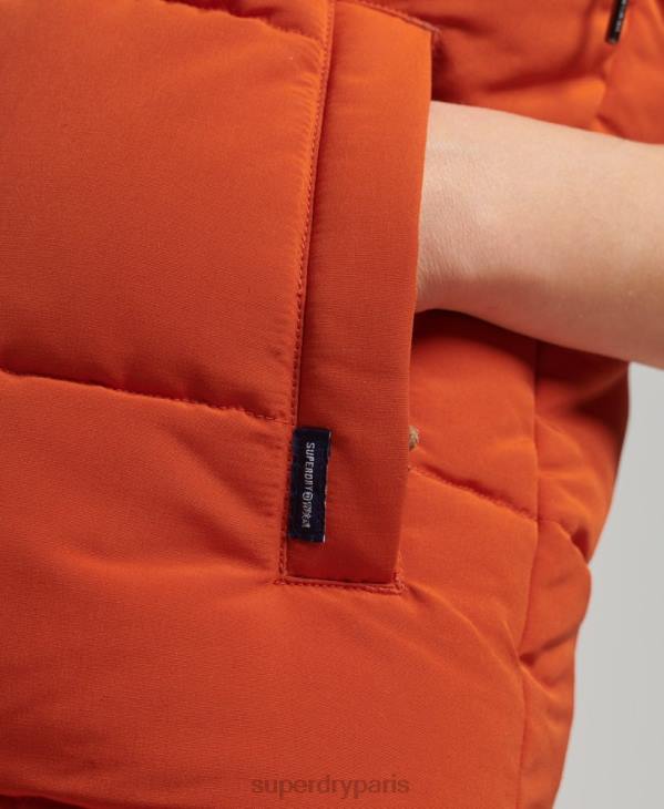 Superdry femmes gilet en fausse fourrure everest D64Z3592 vêtements orange