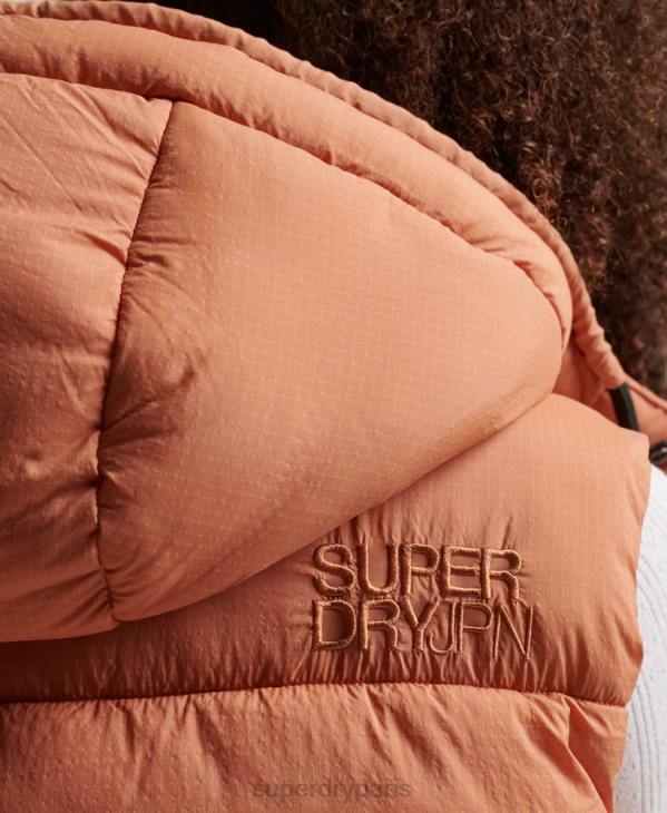 Superdry femmes gilet matelassé court touchline D64Z3580 vêtements orange