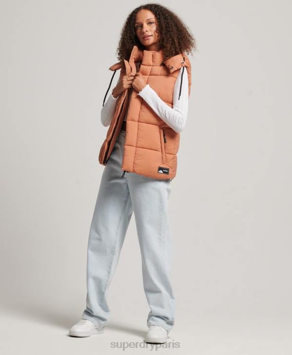 Superdry femmes gilet matelassé court touchline D64Z3580 vêtements orange