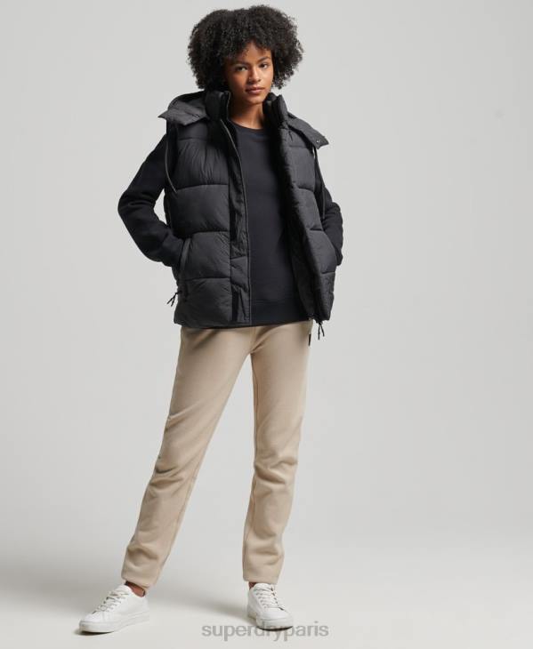 Superdry femmes gilet matelassé court touchline D64Z3581 vêtements noir
