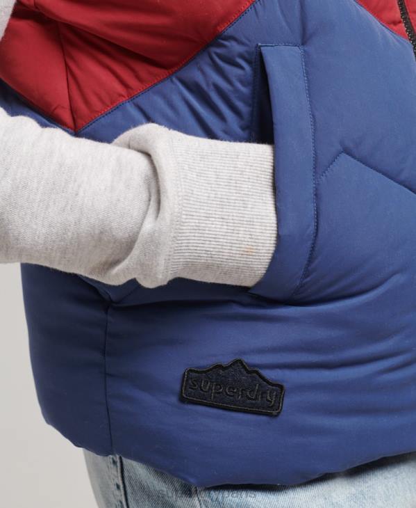 Superdry femmes gilet matelassé à empiècements rétro D64Z5502 vêtements marine