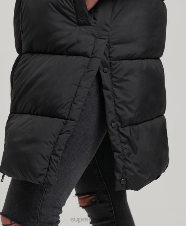 Superdry femmes gilet matelassé long D64Z3659 vêtements noir