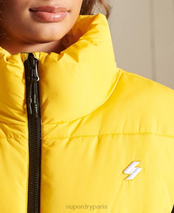 Superdry femmes gilet oversize matelassé de sport D64Z5565 vêtements jaune