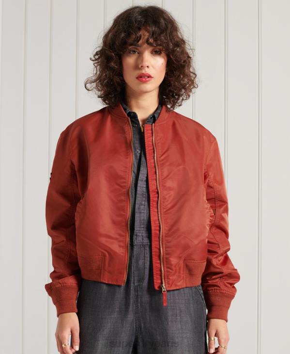 Superdry femmes ma1 blouson aviateur D64Z3837 vêtements rouge
