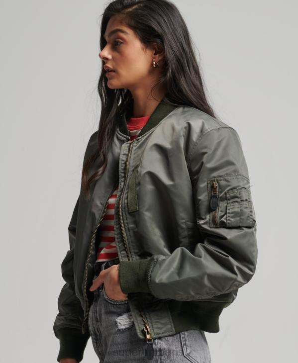 Superdry femmes ma1 blouson aviateur D64Z5644 vêtements vert