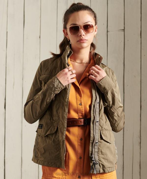 Superdry femmes nouvelle veste militaire m65 D64Z5657 vêtements beige