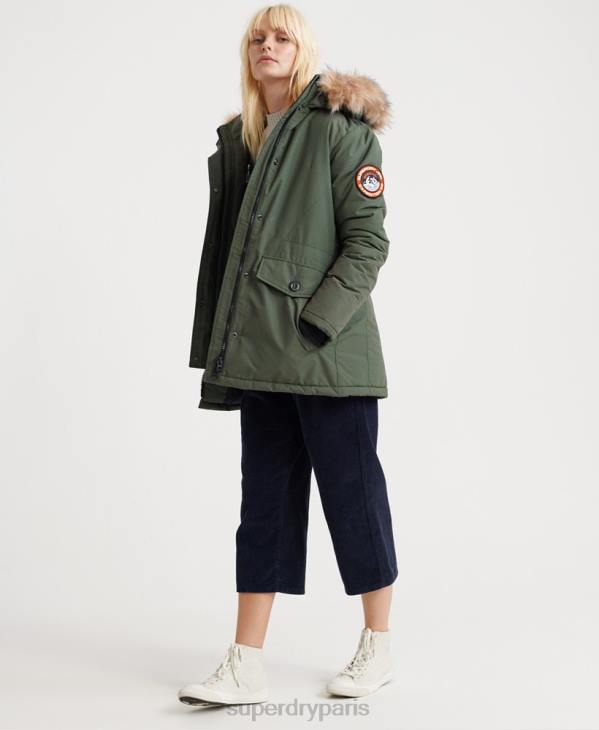 Superdry femmes parka ashley everest D64Z5716 vêtements vert