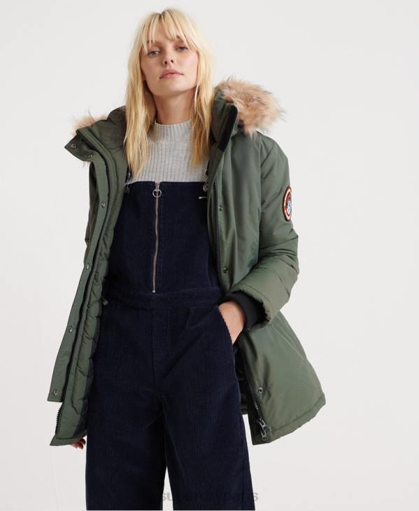 Superdry femmes parka ashley everest D64Z5716 vêtements vert
