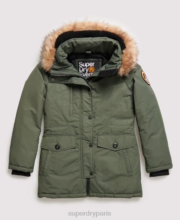 Superdry femmes parka ashley everest D64Z5716 vêtements vert
