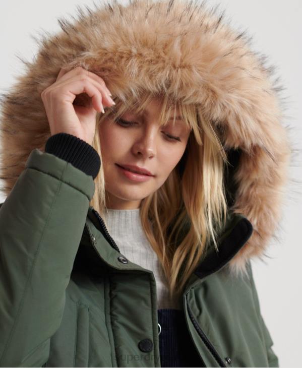 Superdry femmes parka ashley everest D64Z5716 vêtements vert
