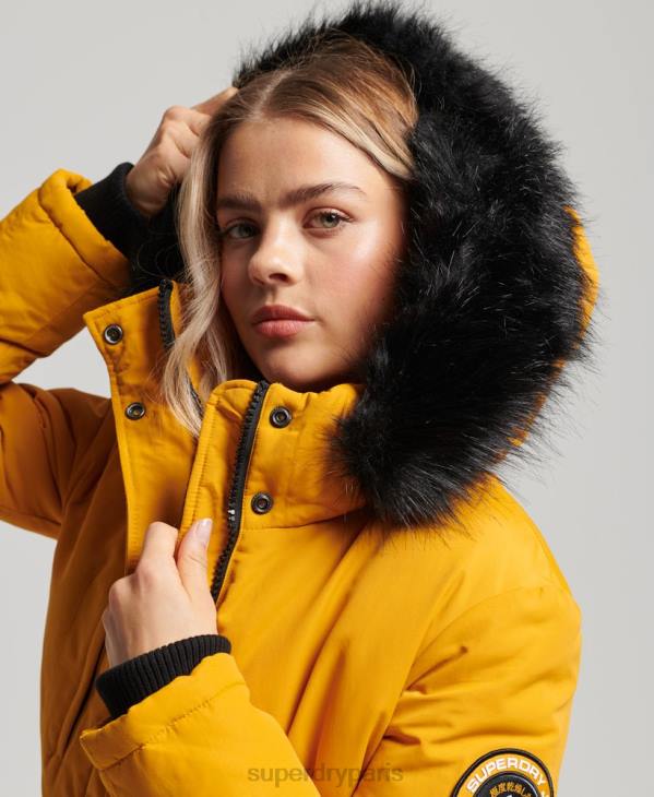 Superdry femmes parka ashley everest D64Z5740 vêtements jaune