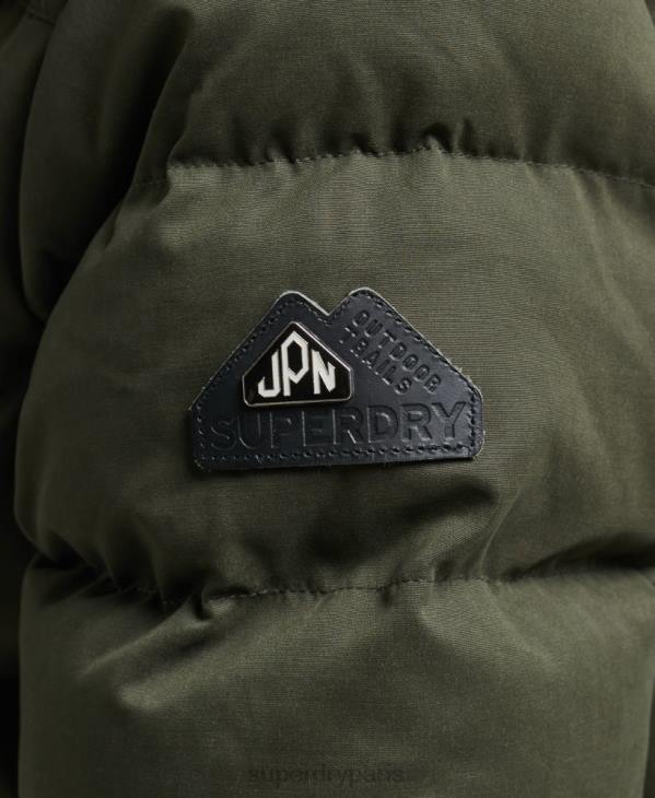 Superdry femmes parka d'expédition en microfibre D64Z3653 vêtements vert