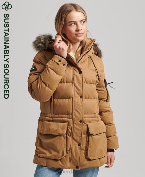 Superdry femmes parka d'expédition en microfibre D64Z3654 vêtements brun