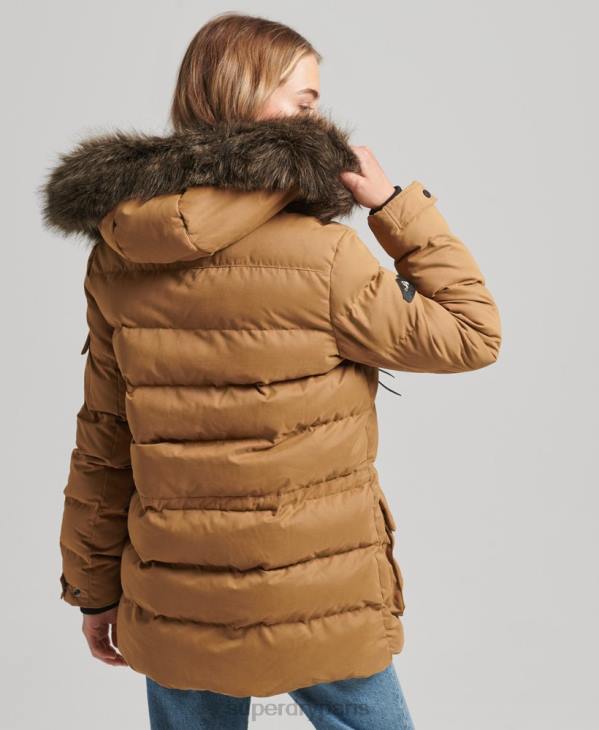 Superdry femmes parka d'expédition en microfibre D64Z3654 vêtements brun
