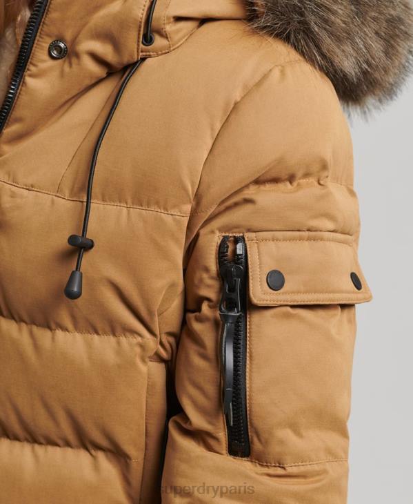 Superdry femmes parka d'expédition en microfibre D64Z3654 vêtements brun
