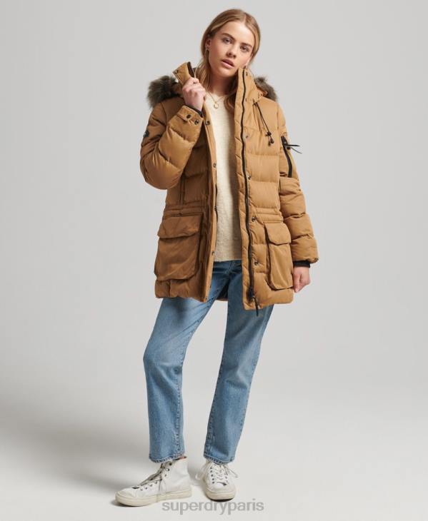Superdry femmes parka d'expédition en microfibre D64Z3654 vêtements brun
