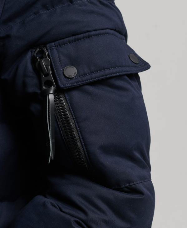 Superdry femmes parka d'expédition en microfibre D64Z3658 vêtements marine