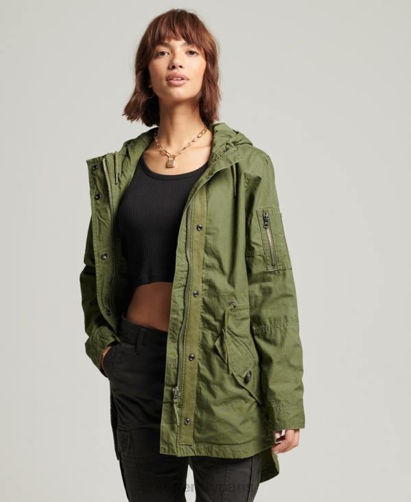 Superdry femmes parka de terrain D64Z5433 vêtements kaki