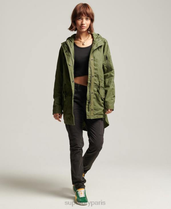 Superdry femmes parka de terrain D64Z5433 vêtements kaki