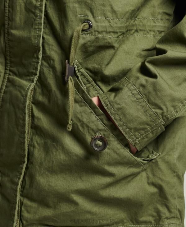 Superdry femmes parka de terrain D64Z5433 vêtements kaki