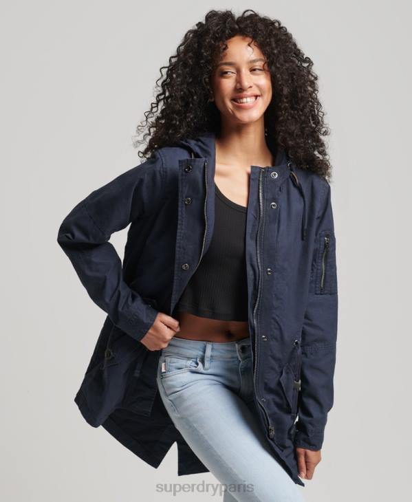 Superdry femmes parka de terrain D64Z5609 vêtements marine