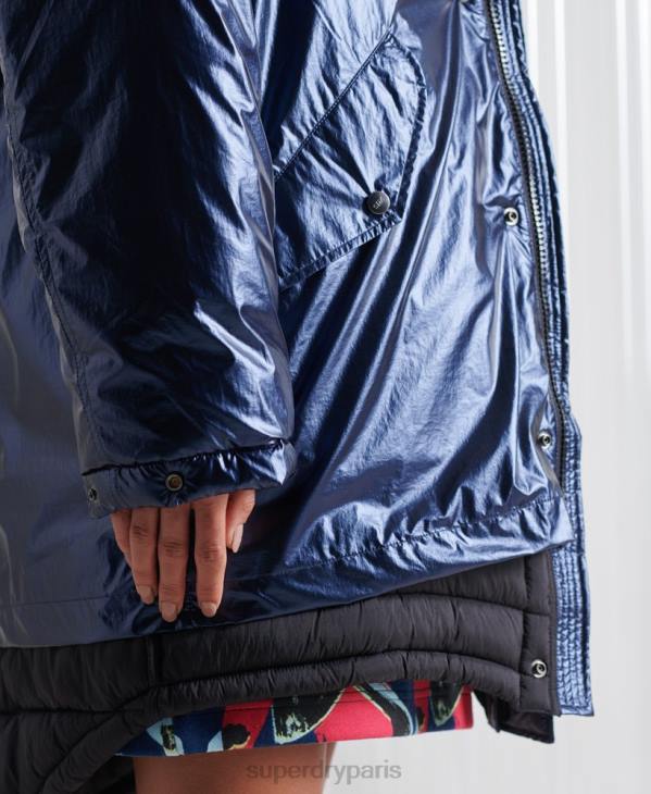 Superdry femmes parka double sdx en édition limitée D64Z1192 vêtements marine