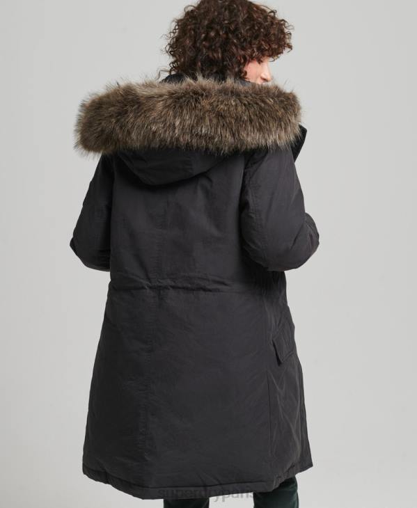 Superdry femmes parka en duvet everest D64Z3598 vêtements noir