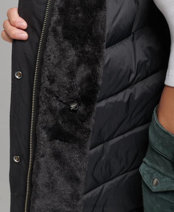 Superdry femmes parka en duvet everest D64Z3598 vêtements noir
