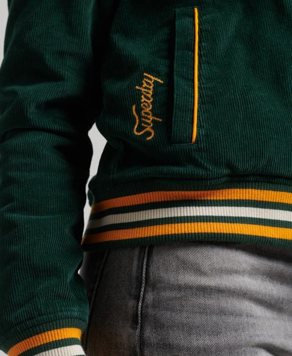 Superdry femmes veste bomber coach en velours côtelé D64Z5618 vêtements vert
