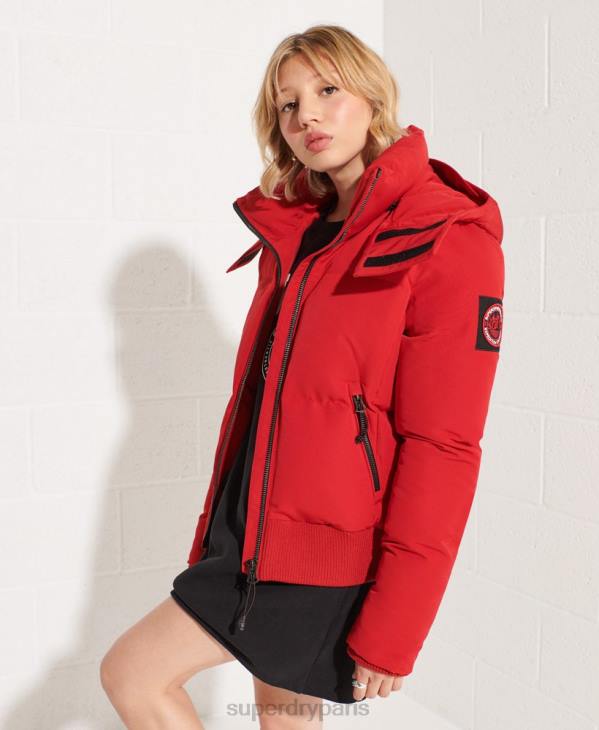 Superdry femmes veste bomber code everest D64Z5494 vêtements rouge