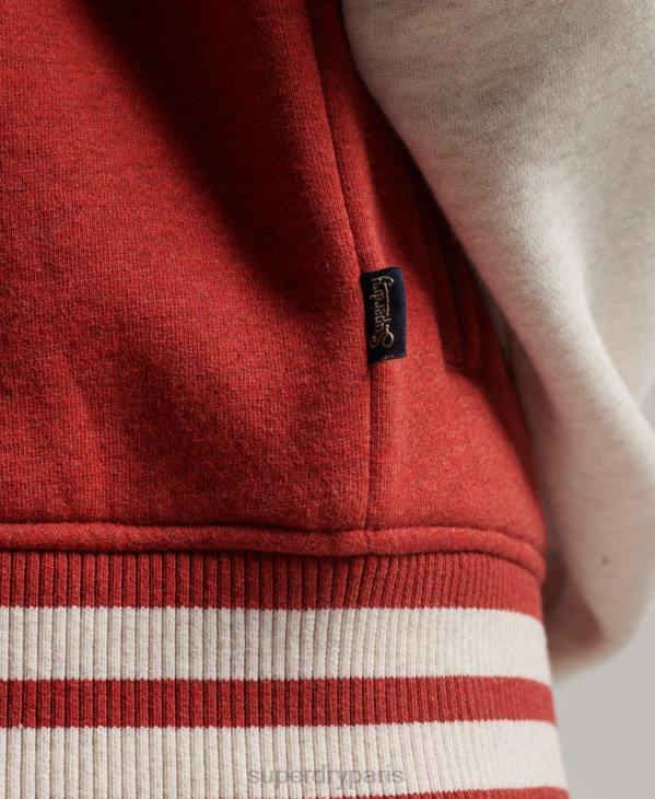 Superdry femmes veste bomber en jersey à logo vintage D64Z3317 vêtements rouge