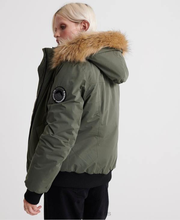 Superdry femmes veste bomber en microfibre D64Z5711 vêtements vert