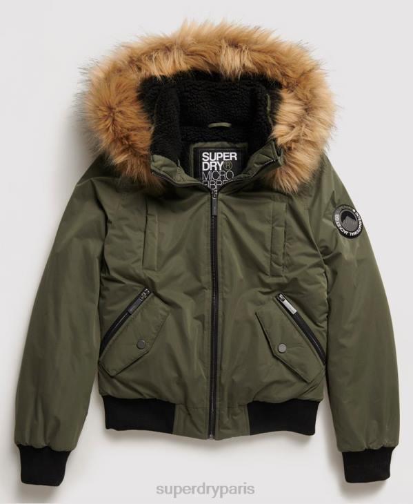 Superdry femmes veste bomber en microfibre D64Z5711 vêtements vert