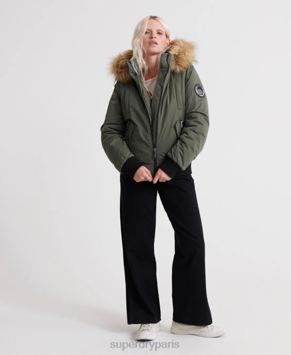 Superdry femmes veste bomber en microfibre D64Z5711 vêtements vert