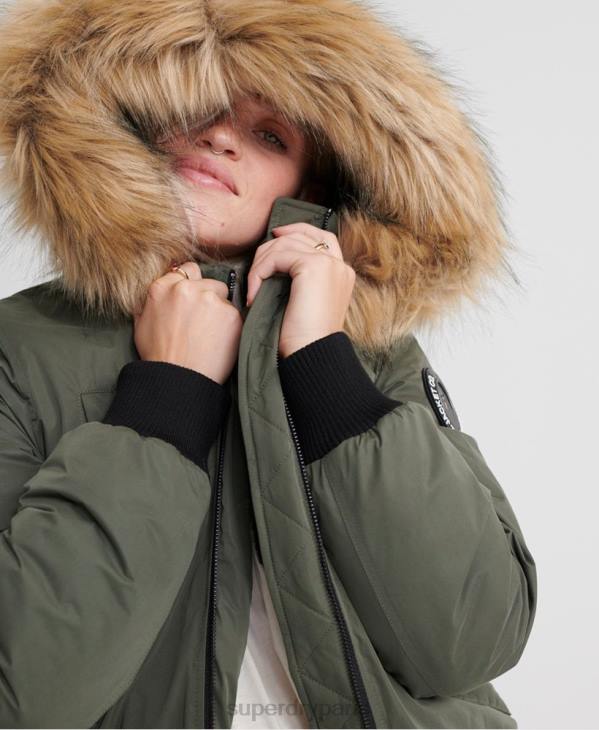 Superdry femmes veste bomber en microfibre D64Z5711 vêtements vert
