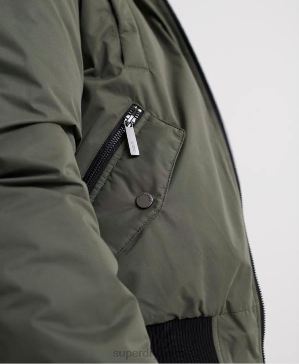 Superdry femmes veste bomber en microfibre D64Z5711 vêtements vert