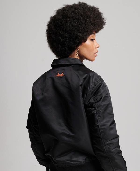 Superdry femmes veste bomber energy ma2 D64Z5420 vêtements noir