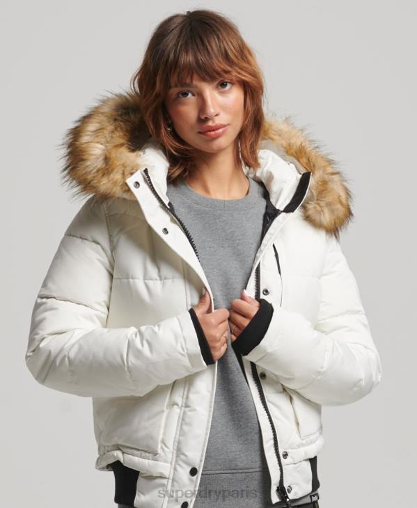 Superdry femmes veste bomber everest D64Z3768 vêtements crème