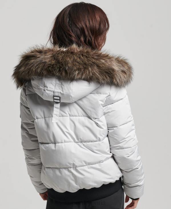 Superdry femmes veste bomber everest ella D64Z5468 vêtements gris clair