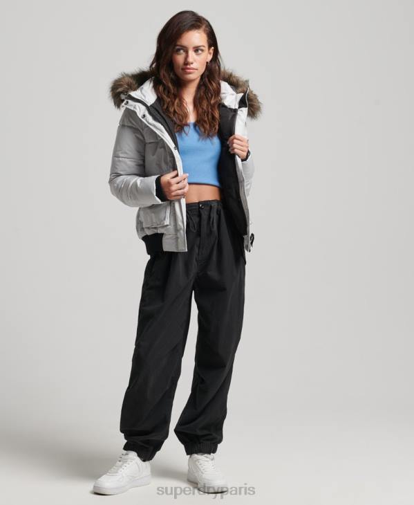 Superdry femmes veste bomber everest ella D64Z5468 vêtements gris clair