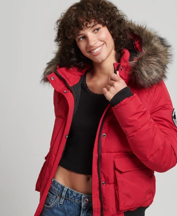 Superdry femmes veste bomber everest ella D64Z5517 vêtements rouge