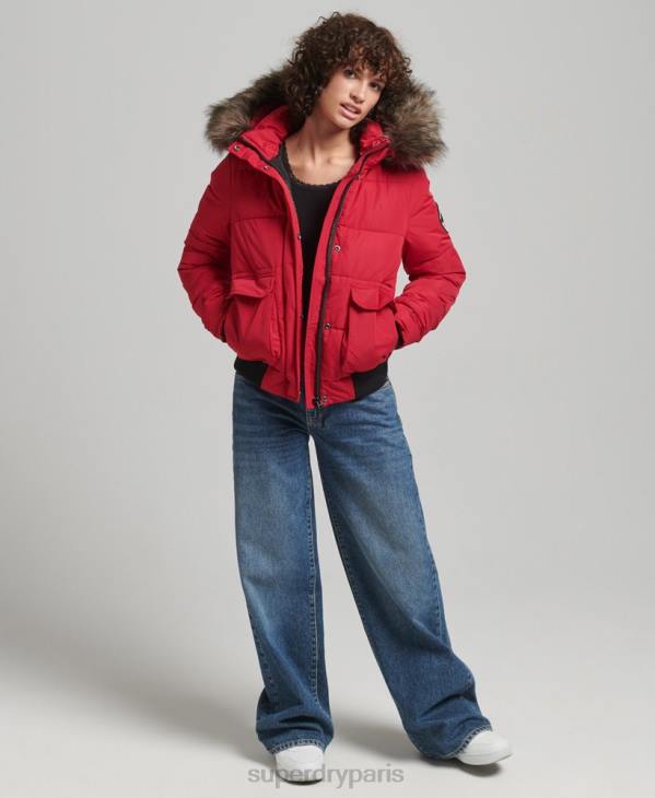 Superdry femmes veste bomber everest ella D64Z5517 vêtements rouge