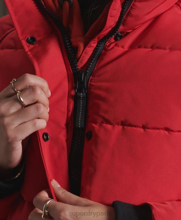 Superdry femmes veste bomber everest sans capuche D64Z5659 vêtements rouge