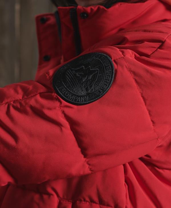 Superdry femmes veste bomber everest sans capuche D64Z5659 vêtements rouge