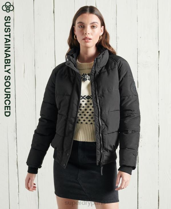 Superdry femmes veste bomber everest sans capuche D64Z5718 vêtements noir