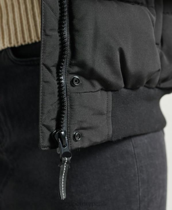 Superdry femmes veste bomber everest sans capuche D64Z5718 vêtements noir