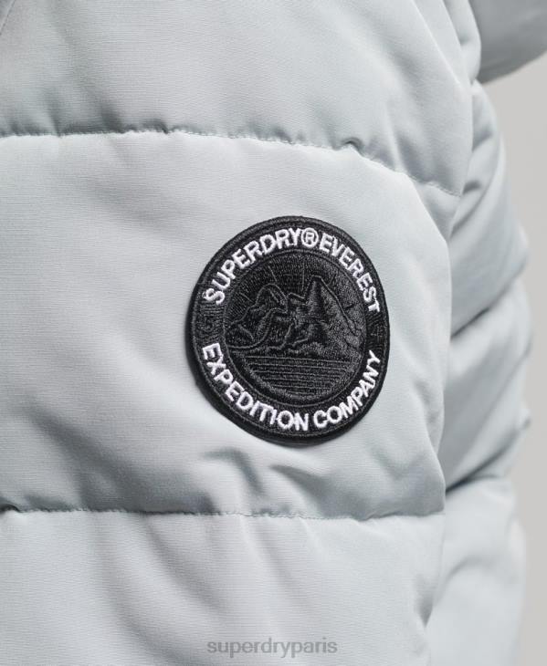 Superdry femmes veste bomber matelassée à capuche everest D64Z3736 vêtements bleu clair