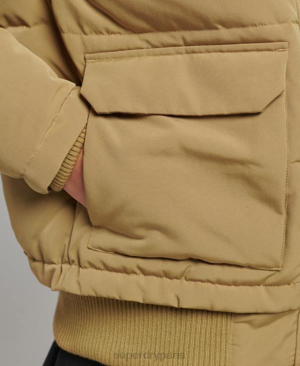 Superdry femmes veste bomber matelassée à capuche everest D64Z3749 vêtements bronzer